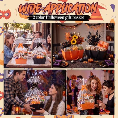 Funnymoom 24 Pack Orange Black Halloween Boo Basket For Gifts Empty Bulk - Image 5