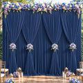 8 Panels Navy Blue Backdrop Curtains - Wrinkle Free Fabric Backdrop Curtain for Photoshoot, 10FT Wedding Party Photo Backdrop Drapes for Birthday Baby Shower Photography Stage Background Decorations by Shillance