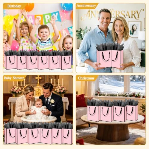 Epoesch 36 Pack Gift Bags with Handles & 36 Tissue Papers – 8x5x10 Inches - Image 4