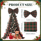 Riceshoot 32x250 Inch Christmas Tartan Plaid Green Bow, Giant Decorations - Image 2
