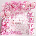 143PCS Pink Bow Baby Shower Decorations for Girl Welcome Baby Girl Party by THAWAY