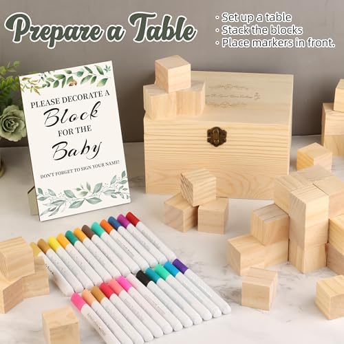 wookidel 72PCS Baby Shower Games Kit, Baby Blocks for Baby Shower - Image 4