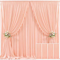 4 Panels Peach Backdrop Curtain for Parties Baby Shower Wrinkle Free Peach Photo Curtains Backdrop Drapes Fabric Decoration for Wedding Birthday Party 20ft(W) x 10ft(H) by Tao-GePartyDecorations