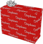 MyPupSocks Personalized Multi Name Red Wrapping Paper All Occasion Reversible Wrapping Paper 5 Rolls 58"x 23" by MyPupSocks