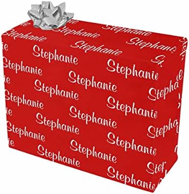 MyPupSocks Personalized Multi Name Red Wrapping Paper All Occasion Reversible Wrapping Paper 5 Rolls 58"x 23" by MyPupSocks