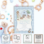 Amanda Creation Personalized Baby Shower Invitations, 20 Custom 5x7 Custom Baby Shower Invitations Boy Barnyard Theme with Envelopes - Image 2