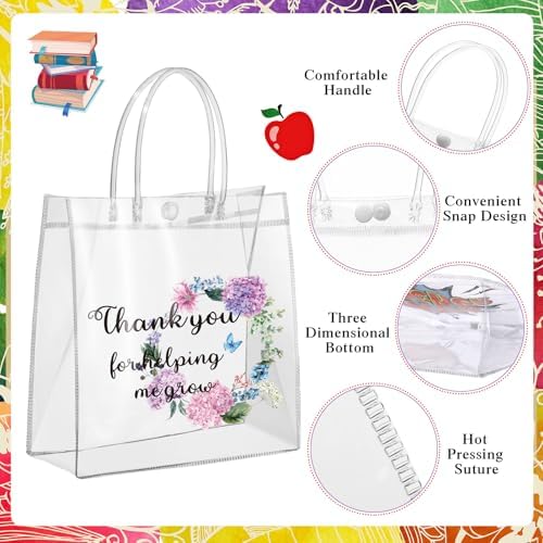 Canchiing 50 Pcs End of Year Teacher Clear Gift Bags with Handles - Image 3