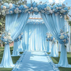 24x10FT Baby Blue Backdrop Curtains for Wedding Parties, Wrinkle Free Polyester Photography Backdrop Drapes for Wedding Baby Shower Birthday Parties Stage Background Stand Decorations 4x10ft,6 Panels - Image 4