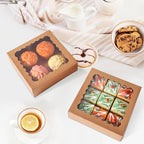 50 pcs 8x8x2.5 Inches Bakery Boxes with Window, Cake Pastry Cookie Mini Pie Box for Pastry,Dessert,Strawberries,Chocolates (Brown) - Image 4