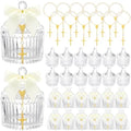 Chuangdi 12 Sets 48 Pcs Baptism Favors for Guests Crystal Candy Bowl Gifts with 12 Pcs Cross Rosary for Baptism Decorations Wedding Baby Shower Supplies First Communion Party(White) by Chuangdi