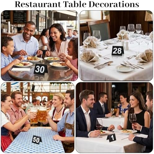 50Pcs Black Table Number Tents 1-50 Restaurant Table Numbers for Wedding Party Food Service - Image 4