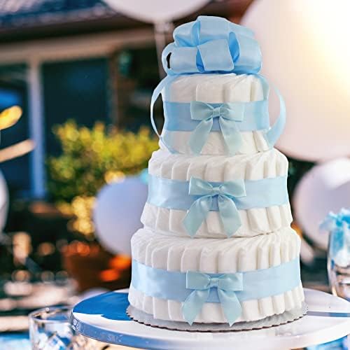 Classic Pastel Baby Shower Diaper Cake (3 Tier, Blue) - Image 5