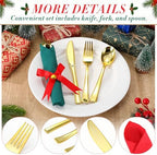 30 Set Christmas Pre Rolled Cutlery Napkins, Red and Green - Image 3