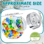 Umigy 120 Pcs 1.7oz Mini Mason Jars with Lids Glass Candy Jars Bulk - Image 2