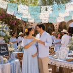 Tiamon 12 Pack Mexican Party Decorations Plastic Papel Picado Banner Garland Waterproof Cielito Lindo Decor for Baby Shower Day of The Dead Wedding Cinco De Mayo Outdoor Decor (Blue White) - Image 6