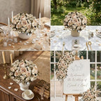 8 Pcs Artificial Peonies Bulk - Beige - Image 5