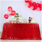 SoarDream Red Sequin Tablecloth 90"x156" Christmas Glitter Table Cloth by SoarDream