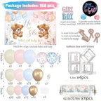 Gender Reveal Decorations Pink Blue Balloon Arch Garland Kit, Bear Theme, Baby Shower Party Pack With Balloon Boxes,Backdrop,Wood Table Sign,Tablecloth,...170PCS For Girl Boy Gender Reveal - Image 2