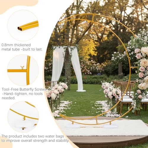 Half Crescent Moon Wedding Arch Backdrop Stand 6.9FT Party Ceremony Arch - Image 5