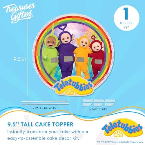 Treasures Gifted Officially Licensed Teletubbies Cake Decorations - 1 Cake Topper & 24 Cupcake Toppers & Wrappers - Teletubbies Birthday Party Decorations - Party Supplies (Pack of 2) - Image 2