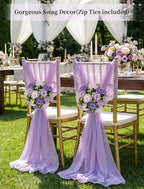 BLOSMON Wedding Rose Centerpieces Tables: Purple Lilac Pink Fake Roses - Image 3