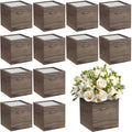 Suzile 12 Set Wooden Box Centerpiece, 4 Inch Square Planter Vase by Suzile