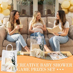 61 Pcs Baby Shower Game Prizes for Winners 6 Sets Creamy White Wedding Bridal Shower Gifts Include Notebook Pen Hair Tie Ceramic Mugs Thank You Card Eucalyptus Leaves Party Gifts for Guests - Image 6