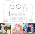 Balloon Arch Stand Kit Party Supplies, 8.2Ft & 5Ft Half Arch Balloon Stand with Water Filling Bag Base, Free Bending Balloon Holder for Wedding Baby Shower Birthday Party Decorations, White (white) by Addcean