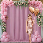 10x10 Dusty Pink Backdrop Curtain for Parties Wedding Wrinkle Free Pink Photo Curtains Backdrop Drapes Fabric Decoration for Birthday Party Baby Shower 5ft x 10ft,2 Panels - Image 4
