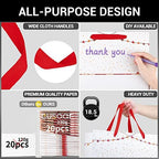 EUSOAR Christmas Extra Large White Gift Bags, 20 Pack 16x6x12 with Handles, Bulk Merchandise Retail Wrapping Bags for Christmas Eve, Grocery, Boutique, Party Favor, Business - Image 3