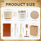 Baby Shower Prizes for Game Winners Baby Shower Games Prizes Ceramic Mugs with Metal Spoons Woven Coasters Notebooks Scented Candles Gift Bags Wedding Bridal Shower Favors for Guests (2, Brown) - Image 4