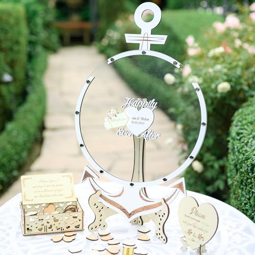Wedding Guest Book Alternative Drop Box Frame, Nautical Anchor Beach Decor - Image 2