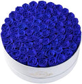 Prifroti 75 Preserved Roses in Suede Box – Luxury Rose Flower Arrangement, Preserved Flowers Gifts for Women, Wife or Mom – Birthday, Anniversary, Valentine’s Day, Mother's Day (Royal Blue) by Prifroti