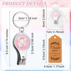 50 Sets Bottle Openers Baby Shower Return Favors for Guest Nail Clipper Bottle Opener Decorations with Thank You Tags Organza Bags for Baby Shower Gender Revel Party Souvenirs(Elephant) - Image 2