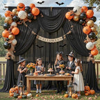 30ft×10ft Wrinkle Free Black Backdrop Curtain Drapes, 6 Panels 5ftx10ft Sheer Tulle Chiffon Backdrop Panels Curtains for Wedding Baby Shower Birthday Party Stage Photo Home Decorations - Image 6