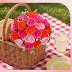 Geosar 8 Bundles Artificial Peonies Flowers,Pink, Orange - Image 4