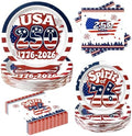 180Pcs 4th of July paper Plates and Napkins Party Supplies,Serve 60 by Osonm