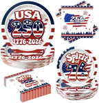 180Pcs 4th of July paper Plates and Napkins Party Supplies,Serve 60 by Osonm