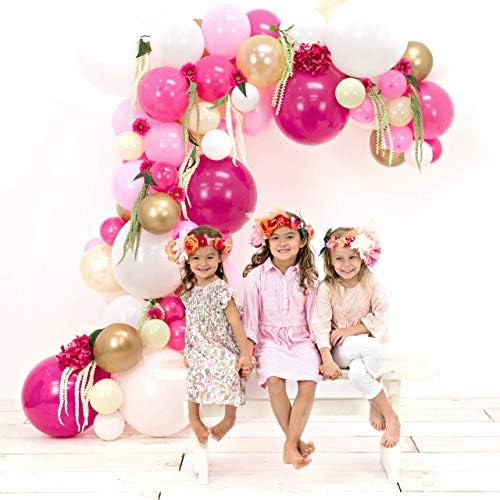 Balloon Arch & Garland Kit | Fuchsia, Pink, Chrome Gold, White & Pastel Yellow | Adhesive Dots & Decorating Strip | Holiday, Wedding, Baby Shower, Graduation, Anniversary & Party Decorations - Image 4