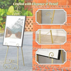 57”H Metal Easel Stand for Sign Gold Large Adjustable Heavy Duty - Image 7