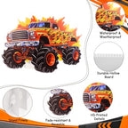 4 PCS Large Monster Truck Birthday Decorations, Monster Truck Party Decorations Cardboard Cutouts, Big Wheel Race Truck Theme Birthday Party Decor for Backdrop Yard Signs Standup Photo Booth Props - Image 4