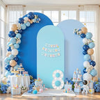 Set of 3 Arch Backdrop Covers(6ft, 5ft, 4ft) - Premium Stretchy Spandex Backdrop Arch Stand Cover for Baby Shower,Wedding,Party Decor Chiara Cover with Double-Sided Design(Blue) by Gogoparti