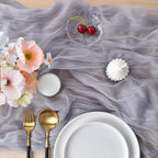 Gray Cheesecloth Table Runner Fall Wedding Birthday Party Home Decor 4 Pack - Image 3