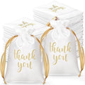 Roowest 6 x 9 Inch 100 Pcs Thank You Satin Gift Bags, White by Roowest