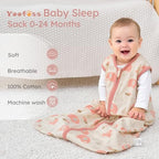 Yoofoss Baby Sleep Sack 6-12 Month 0.5TOG 100% Organic Cotton 2-Way Zipper - Image 2