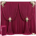 40ft x 12ft Burgundy Backdrop Curtains Wrinkle Free Backdrop Curtain for Wedding Parties Maroon Fabric Backdrops Drapes Back Drop Cloth Bridal Shower Stage Curtains Wedding Decorations for Reception by Tao-GePartyDecorations