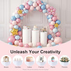 3PCS White Cylinder Pedestal Stands for Party Round Pedestal Display Plinth Pillars PVC Dessert Table Display for Wedding Birthday Party Art Decor(3PCS-Cylinder-1) - Image 6