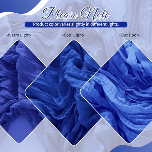 Royal Blue Boho Cheesecloth Table Runner 12 Pack 17x108 Inch Sheer Gauze - Image 5