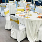 Pack of 100 Metallic Gold Chair Sashes Bows, Chair Bands Silver Buckle - Image 4