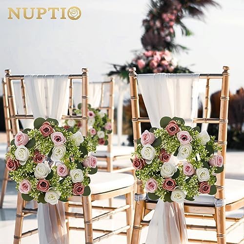 NUPTIO Candle Rings Wreaths, Wedding Centerpieces for Tables, 14 inch Diam - Image 3